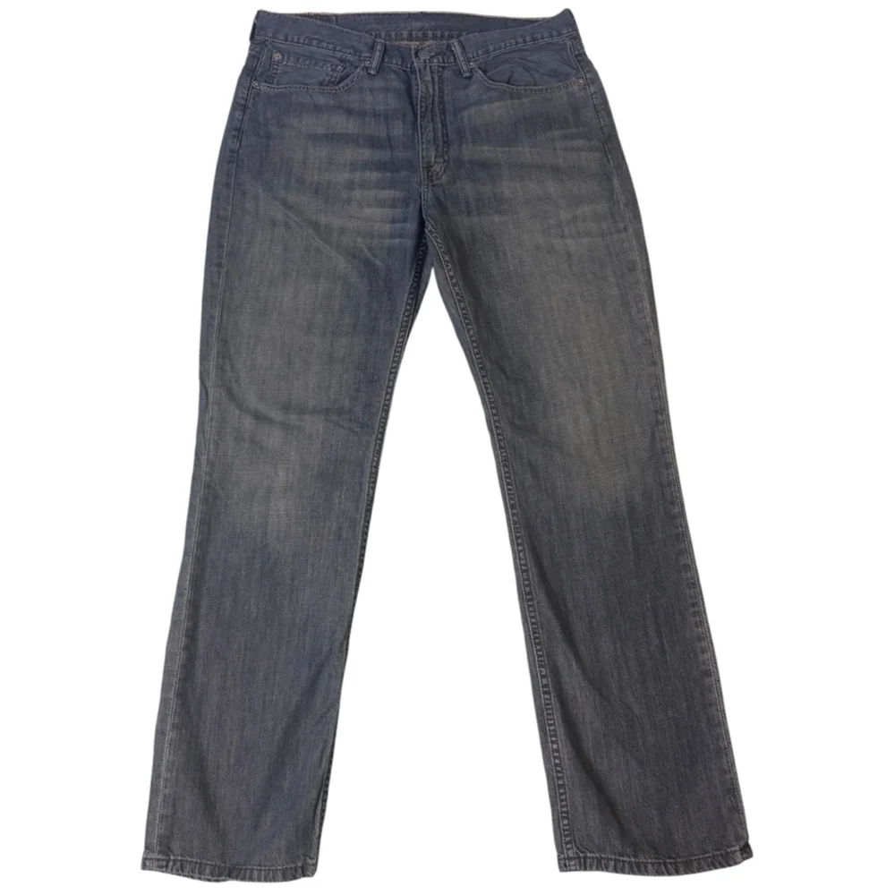 Men's Levi's 514 Straight Jeans Waist 34x32 Medium Washed Wiskered